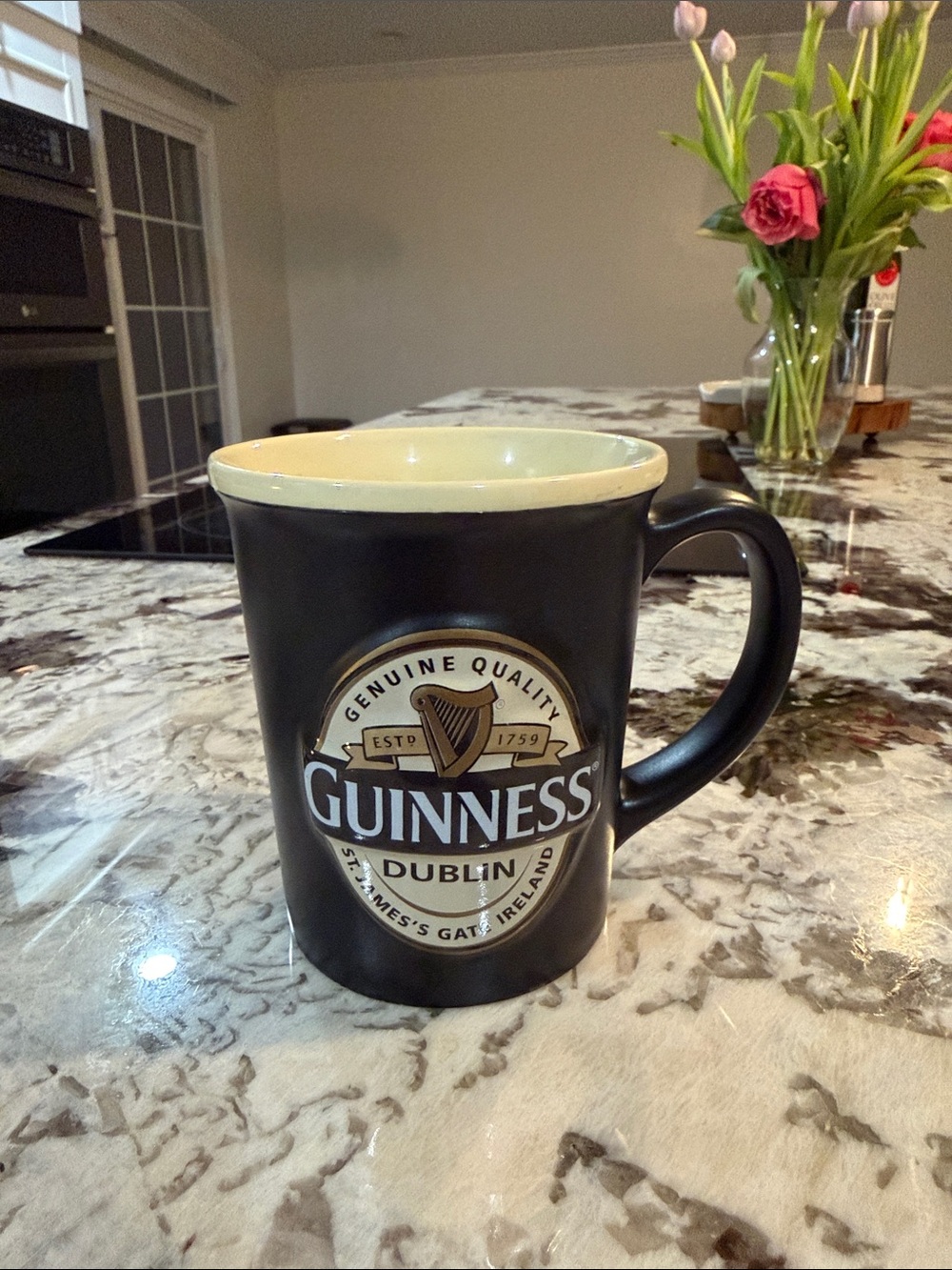 Guinness Black Mug with Cream Rim and Logo